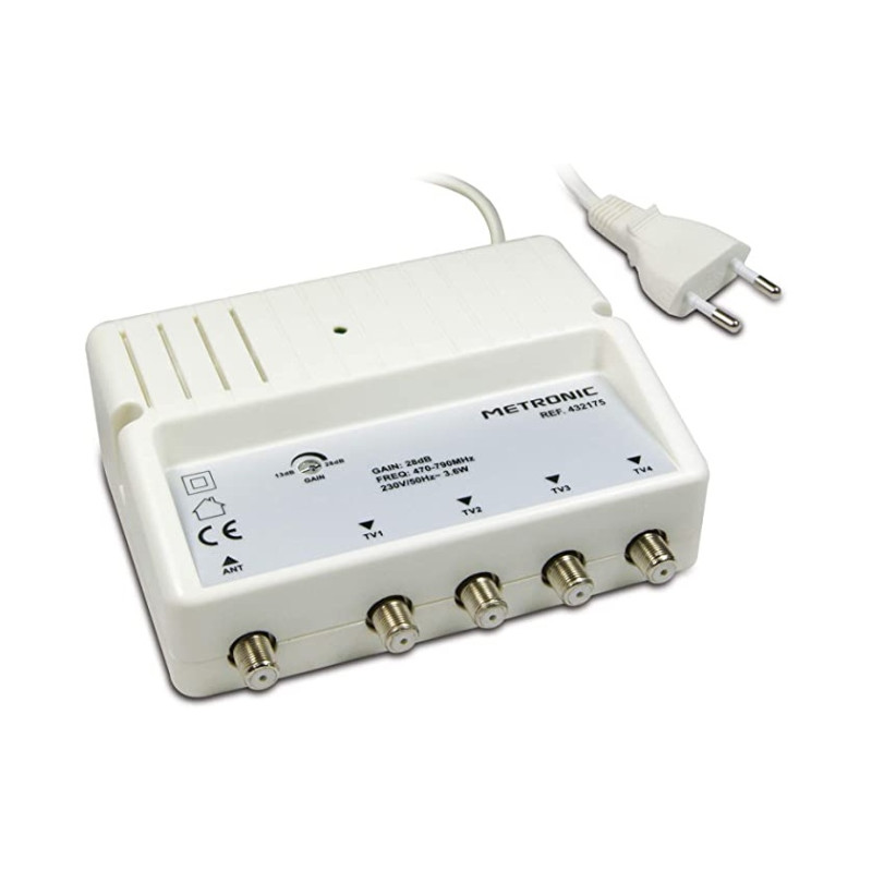 Ecost prekė po grąžinimo Metronic 432175 TV stiprintuvas balta