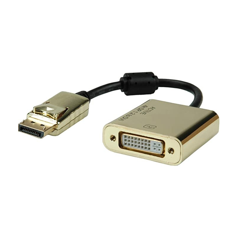 Ecost prekė po grąžinimo ROLINE GOLD 4K DPDVI adapteris Active v1.2 DP ST DVI BU, mažmeni