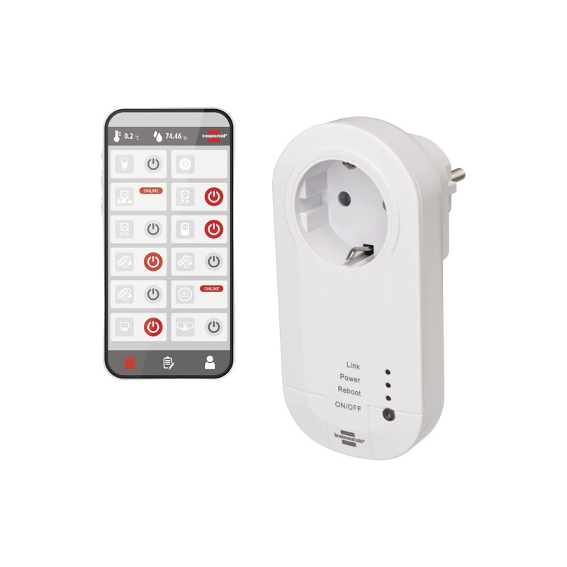 Ecost prekė po grąžinimo Brennenstuhl Connect WLAN Steckdose mit 433 MHz Sender WA 3600 LRF01 433 (W