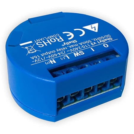 Ecost prekė po grąžinimo Shelly 1 - Switch Actuator 230 V 16 A - WIFI Relay Suitable for Smart Home,
