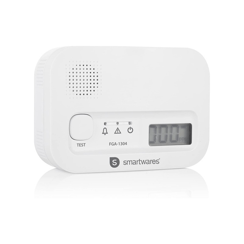 Ecost prekė po grąžinimo Smartwares FGA-13041 Kohlenmonoxid-Melder, 10 Jahre Sensor, mit Display und