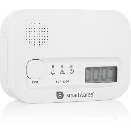 Ecost prekė po grąžinimo Smartwares FGA-13041 Kohlenmonoxid-Melder, 10 Jahre Sensor, mit Display und