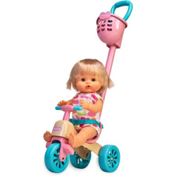 Ecost prekė po grąžinimo Nenuco and Her Tricycle Baby Doll lėlė su miela suknele, rožinis triratukas