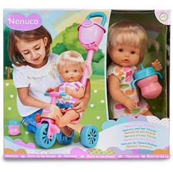 Ecost prekė po grąžinimo Nenuco and Her Tricycle Baby Doll lėlė su miela suknele, rožinis triratukas