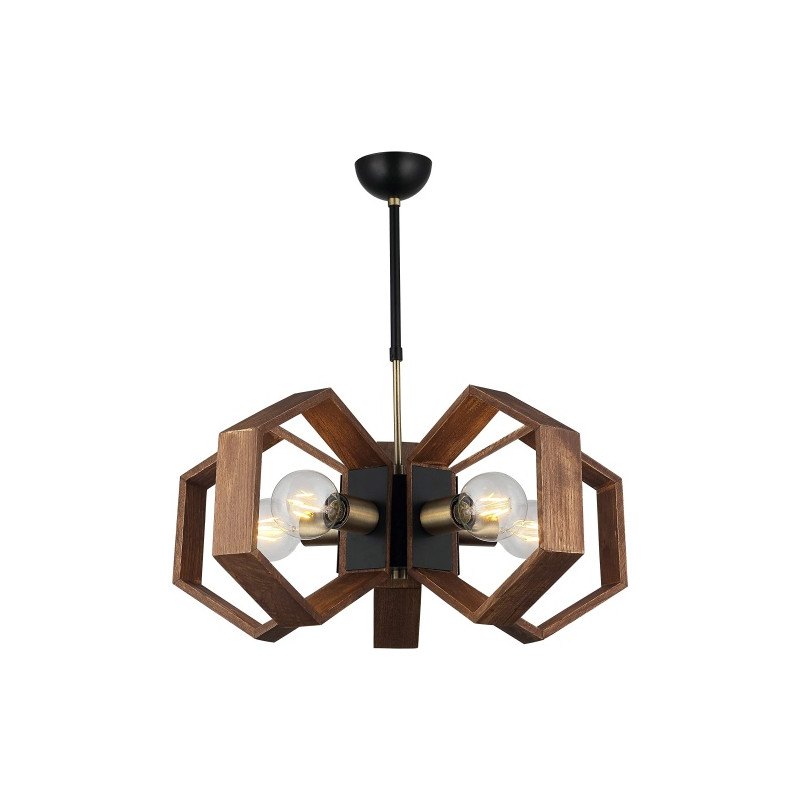 Ecost prekė po grąžinimo Homemania Pendant Lamp Metal Gold Black Wood