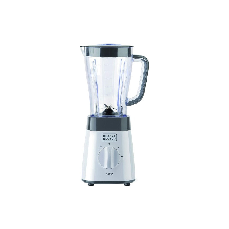 Ecost prekė po grąžinimo Black + Decker BxJB500E - Blender Mixeur 500W, Plastic Bol 1.5L, 2 speeds +