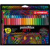 Ecost prekė po grąžinimo Nylon Tip Writing Pen - STABILO pointMax ARTY - Wallet of 42 - Assorted Col