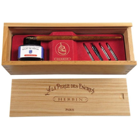Ecost prekė po grąžinimo Herbin 27016T - A wooden box '' Sapphire eclat '' Compret a wooden puck, 5