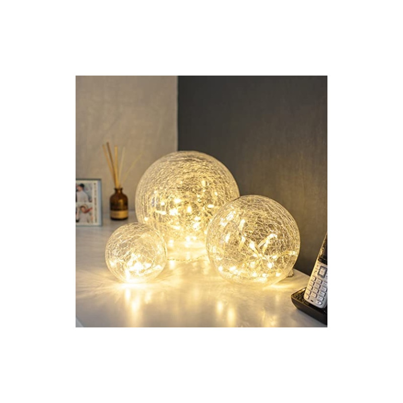 Ecost prekė po grąžinimo Set of 3 LED Glass Balls with Light Chain warm white Indoor