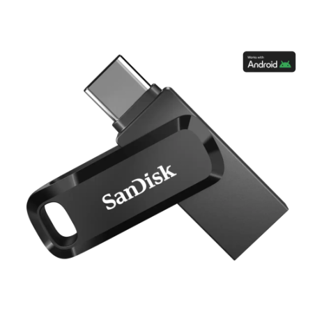 SanDisk Ultra Dual Drive Go USB atmintinė 128GB, USB-C/USB-A 3.2 Gen 1, Juoda