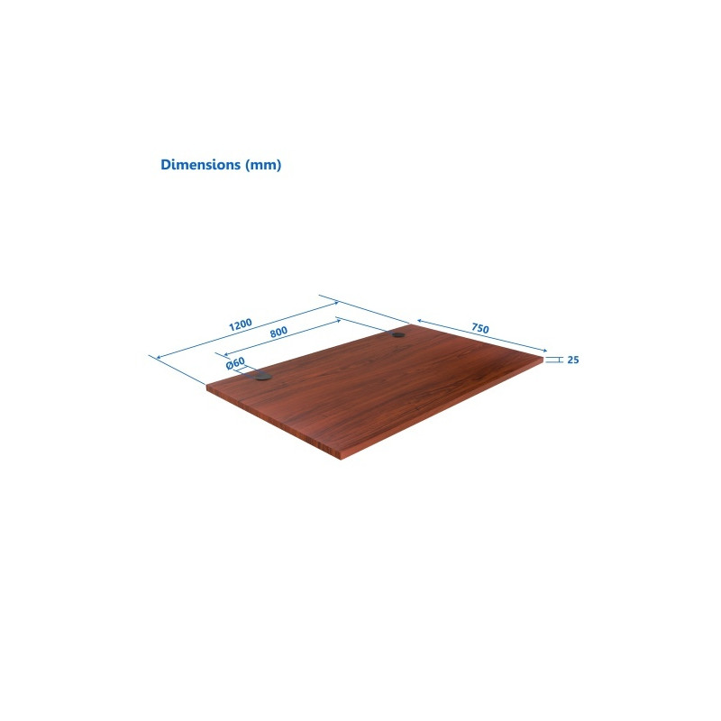 Ecost prekė po grąžinimo, Stalviršis (LMDP) Up Up, tamsaus riešuto 1200x750mm