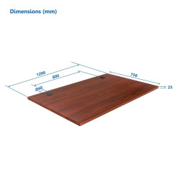 Ecost prekė po grąžinimo, Stalviršis (LMDP) Up Up, tamsaus riešuto 1200x750mm